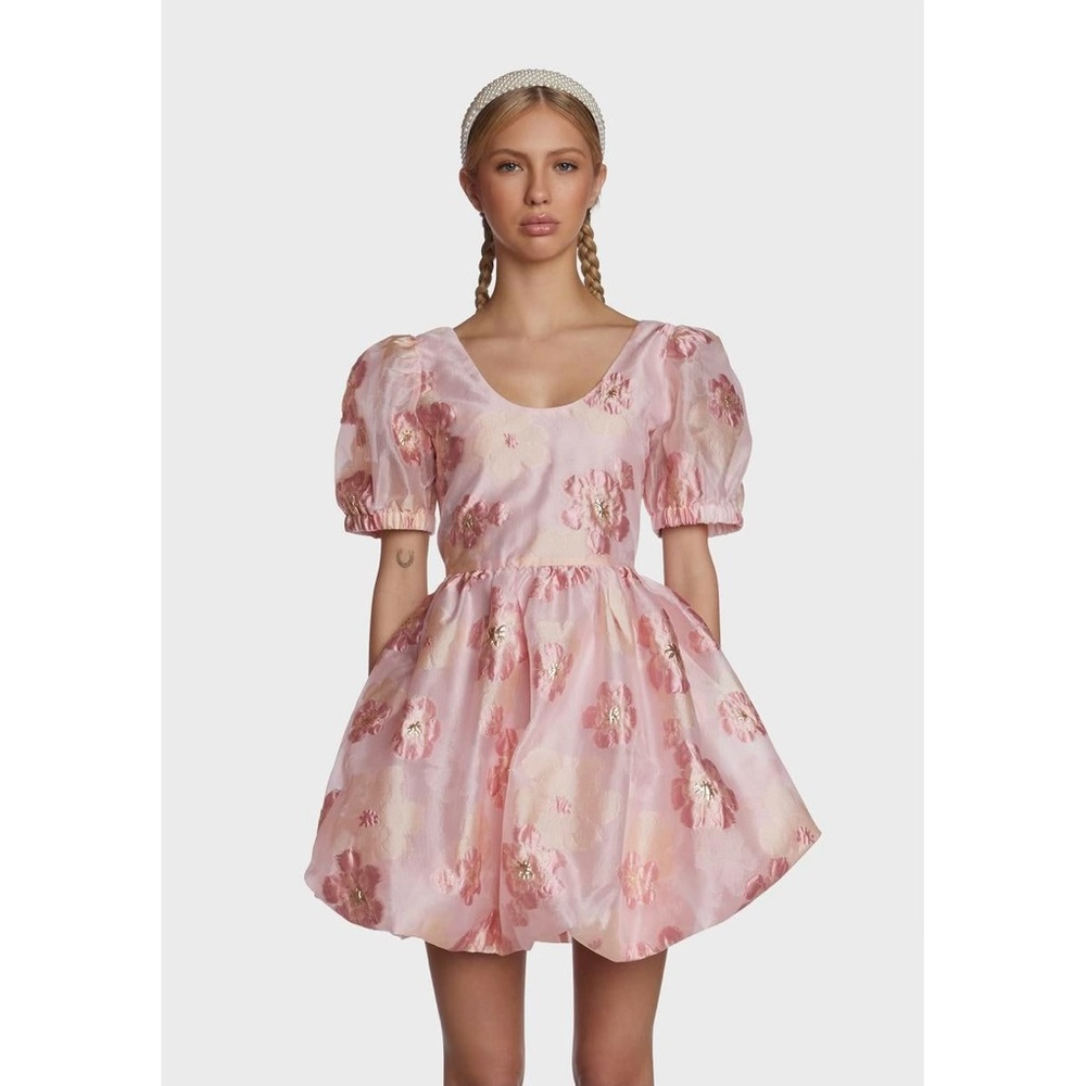 Sister Jane Pink Jacquard Mini Dress